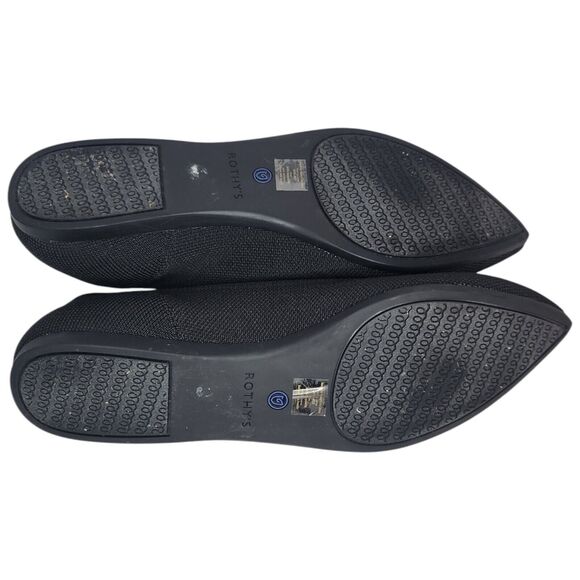 Rothys The Point Womens Size US 10 Solid Black Pointed Toe Ballet Flats Shoes - Picture 5 of 11